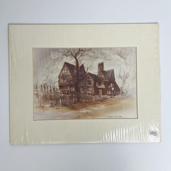 NEW The House of Seven Gables Art Watercolor Painting Print Mat Limited Edition - Picture 7 of 15